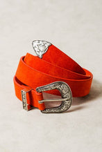 Load image into Gallery viewer, Red Classic Western Buckle Belt
