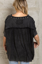 Load image into Gallery viewer, Pearl Beaded Black Top
