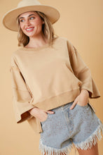 Load image into Gallery viewer, Beige Washed Crop Sweatshirt
