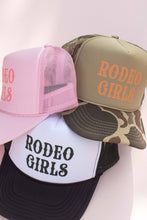 Load image into Gallery viewer, Rodeo Girl Trucker Hat - Orange Print - Olive/Camo
