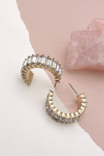 Load image into Gallery viewer, Baguette Rhinestone Hoop Earring
