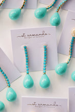 Load image into Gallery viewer, Turquoise Swingy Statement Earrings
