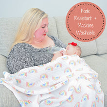 Load image into Gallery viewer, Somewhere Over The Rainbow Baby Swaddle Blanket
