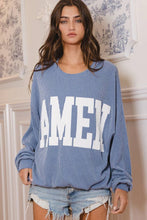 Load image into Gallery viewer, AMEN Graphic Sweatshirt Top Denim Blue
