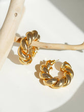 Load image into Gallery viewer, Eloise Gold  Braided Hoop Earring: Yellow Gold
