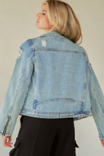 Load image into Gallery viewer, Rhinestone Blue Jean Jacket
