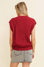 Load image into Gallery viewer, Burgundy Gameday Embroidered Sleeveless Sweater
