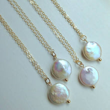Load image into Gallery viewer, White Freshwater Coin Pearl Necklace
