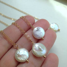 Load image into Gallery viewer, White Freshwater Coin Pearl Necklace
