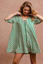 Load image into Gallery viewer, Feeling Lucky Green Striped Romper
