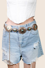 Load image into Gallery viewer, Flower Concho Disc Chain Belt: Silver
