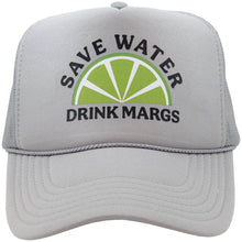 Load image into Gallery viewer, Save Water Drink Margs Trucker Hat: Black and White
