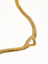 Load image into Gallery viewer, Tessa 14K Heart Snake Chain Necklace: Yellow Gold
