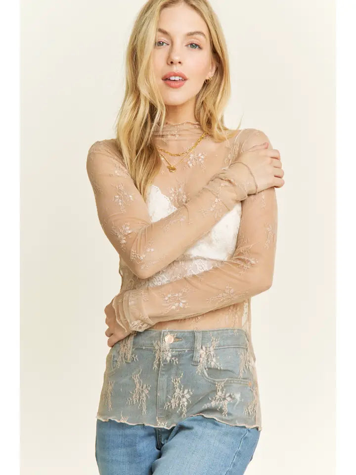 High Neck Lace Top