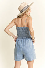 Load image into Gallery viewer, Summer Nights Denim Smocked Romper
