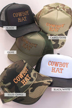 Load image into Gallery viewer, Cowboy Embroidery Trucker Hat Cap: Camo/Olive
