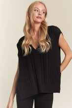 Load image into Gallery viewer, Black V-neck Sleeveless Openside Sweater Vest
