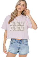 Load image into Gallery viewer, Sunday Funday Mocha Cropped Tee
