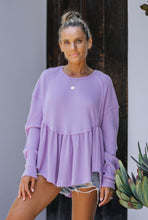 Load image into Gallery viewer, Living In Lavender Thermal Babydoll Top
