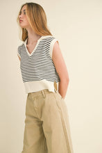 Load image into Gallery viewer, Ultimate Comfort Striped Collar Knit Top
