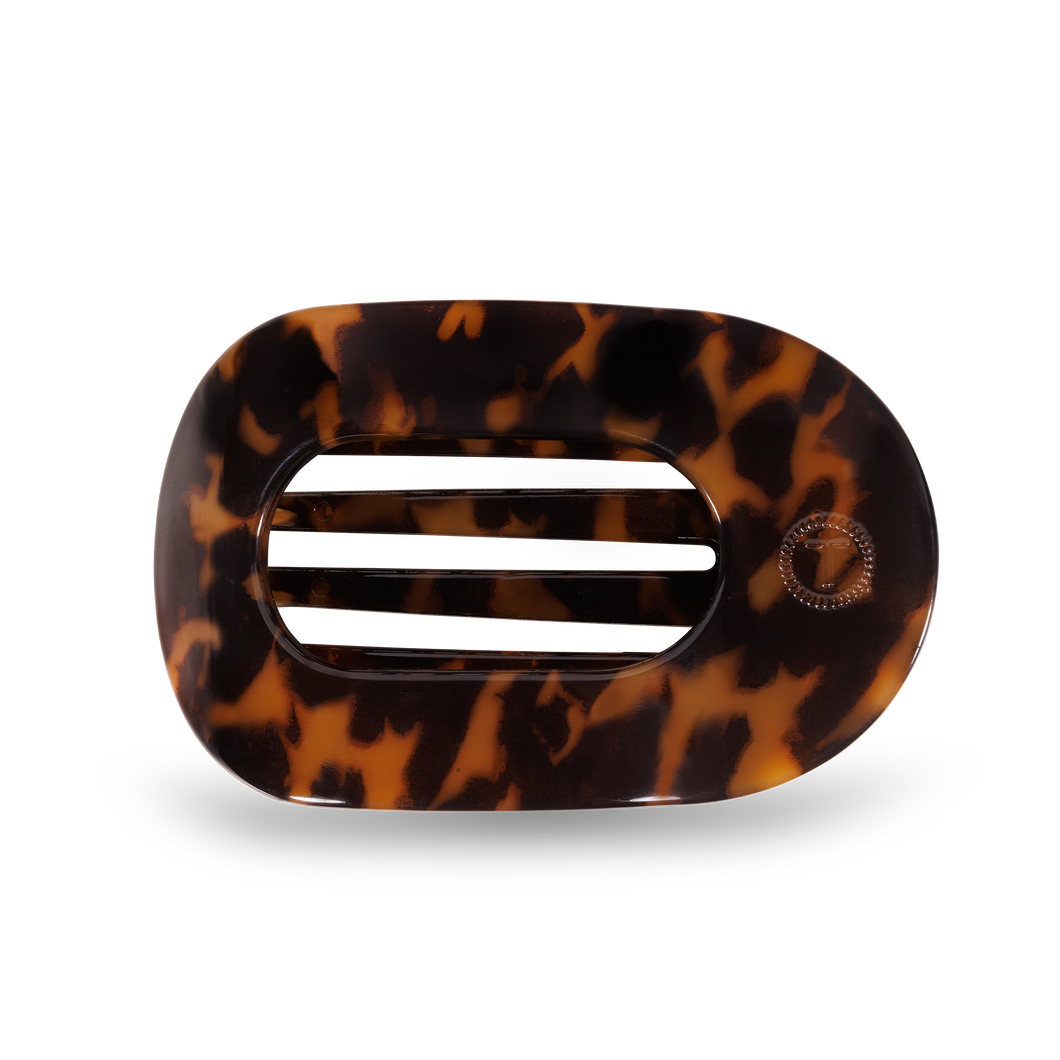 TELETIES - Round Flat Hair Clip | Med. | Tortoise