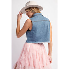 Load image into Gallery viewer, Denim Washed Sleeveless Shirt Vest
