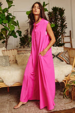 Load image into Gallery viewer, Stars Are Bright Neon Pink Wide Leg Satin Jumpsuit
