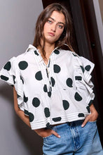 Load image into Gallery viewer, Polka Dot Ruffle Sleeves Print Top
