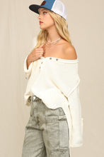 Load image into Gallery viewer, Back To The Basics Cream Button Up Sweater
