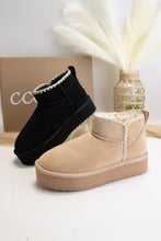 Load image into Gallery viewer, Oatmeal Platform Ugg Style Slip On Boots
