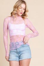 Load image into Gallery viewer, Light Pink Long Sleeve Lace Top
