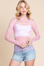 Load image into Gallery viewer, Light Pink Long Sleeve Lace Top
