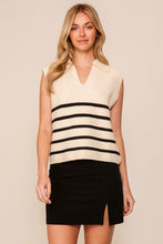 Load image into Gallery viewer, Sweater Weather Stripe Collared Top
