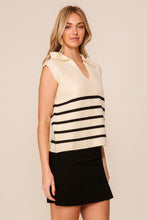 Load image into Gallery viewer, Sweater Weather Stripe Collared Top
