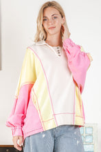 Load image into Gallery viewer, Summer Glow Pink and Neon Green Sweatshirt
