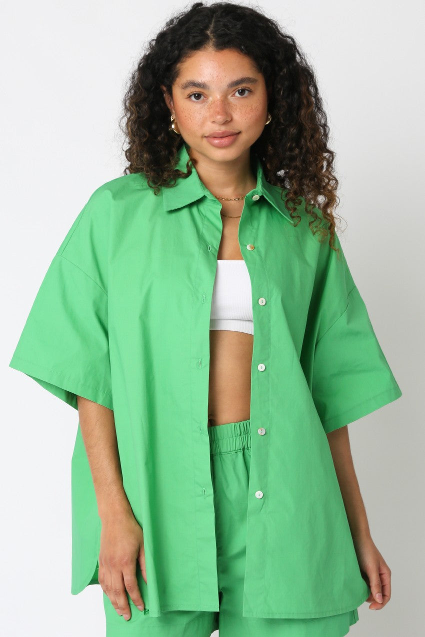 Spring Dreams Green Button Up