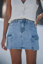 Load image into Gallery viewer, Cargo Mini Denim Skirt
