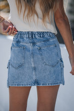 Load image into Gallery viewer, Cargo Mini Denim Skirt
