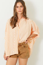 Load image into Gallery viewer, Orange and White Classic Striped Top
