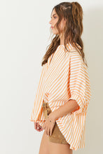 Load image into Gallery viewer, Orange and White Classic Striped Top
