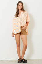 Load image into Gallery viewer, Orange and White Classic Striped Top
