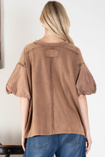 Load image into Gallery viewer, Mocha Dreams Balloon Sleeve Top
