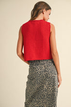 Load image into Gallery viewer, Red Dreams Knit Tie Vest Sweater
