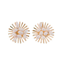 Load image into Gallery viewer, Sunburst Pearl Statement Stud Earrings
