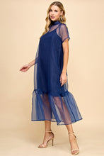 Load image into Gallery viewer, Holiday Dreams Navy Sheer Midi Dress
