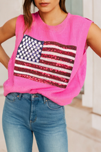 Load image into Gallery viewer, Pink American Flag Tank Top
