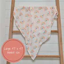 Load image into Gallery viewer, Somewhere Over The Rainbow Baby Swaddle Blanket
