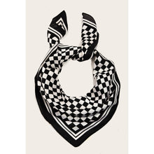 Load image into Gallery viewer, Black Checkered Print Square Scarf
