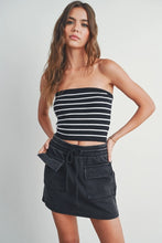 Load image into Gallery viewer, Black/Ivory Striped Tube Top
