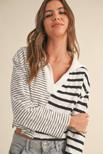 Load image into Gallery viewer, Perfect Pace Striped Knit Cropped Sweater
